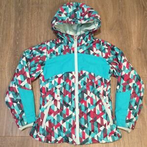 Lands’ End winter jacket with attached hood 6X-7 Large